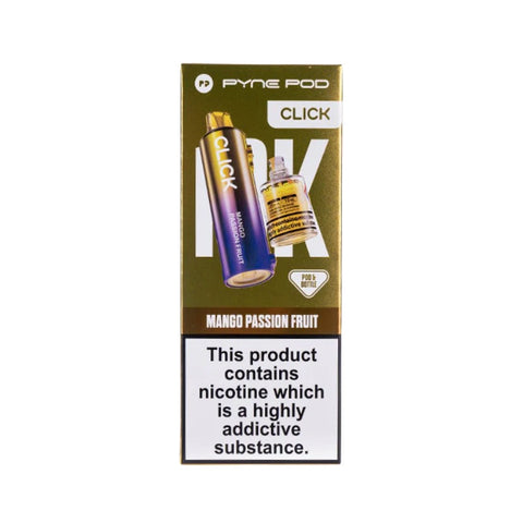 Buy cheapest online Pyne Pod Click 50000 Puffs Prefilled Pods (Ban Proof) Mango Passion Fruit at lowest price in uk