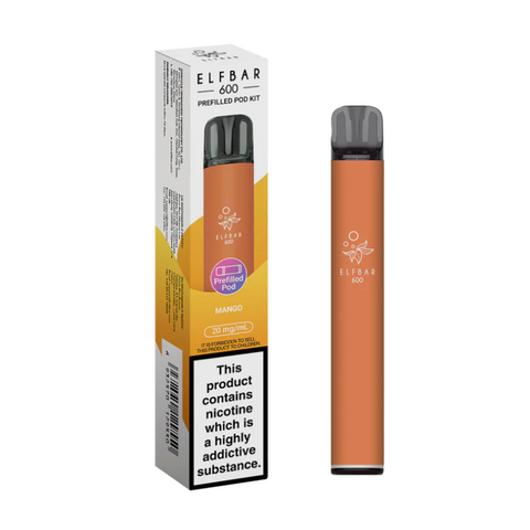 Buy cheapest online Elfbar 600 Prefilled Pod Kit - Complaint June 1st (Ban Proof) Mango at lowest price in uk