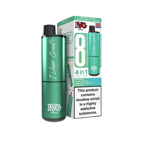 Buy cheapest online IVG 2400 Prefilled Pod Kit - Complaint June 1st (Ban Proof) Menthol Edition (4 in 1) at lowest price in uk