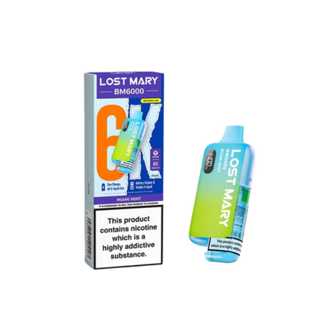 Buy cheapest online Lost Mary BM6000 Prefilled Pod Kit - Box of 5 (Ban Proof) Miami Mint at lowest price in uk