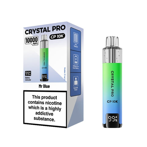 Buy cheapest online Crystal Pro CP 10000 Puffs Disposable Vape Mr Blue at lowest price in uk