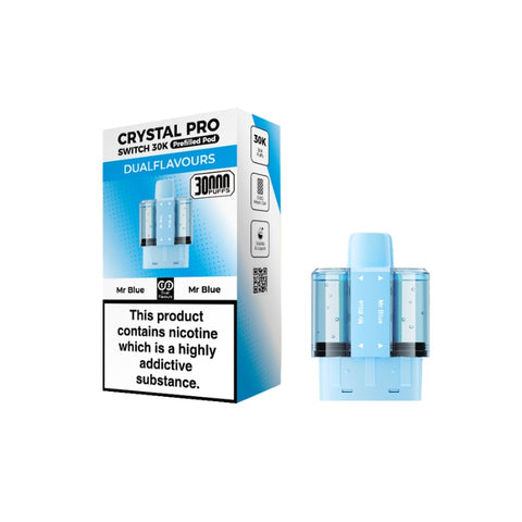 Buy cheapest online Crystal Pro Switch 30K Puffs Prefilled Pods (Ban Proof) Mr Blue at lowest price in uk