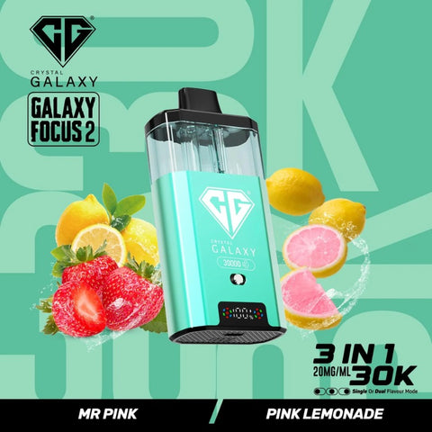 Buy cheapest online Crystal Galaxy Focus 2 30000 Puffs - Complaint June 1st (Ban Proof) Mr Pink Pink Lemonade at lowest price in uk