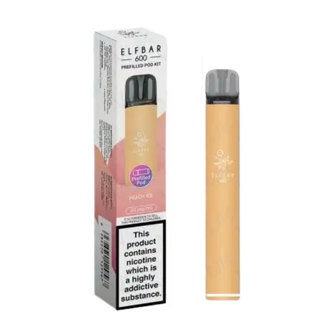 Buy cheapest online Elfbar 600 Prefilled Pod Kit - Complaint June 1st (Ban Proof) Peach Ice at lowest price in uk