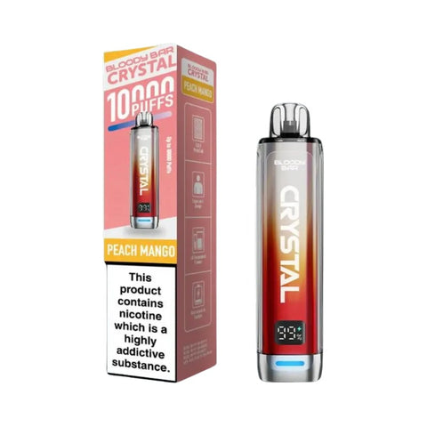 Buy cheapest online Bloody Bar Crystal 10k Vape Kit - Complaint June 1st (Ban Proof) Peach Mango at lowest price in uk