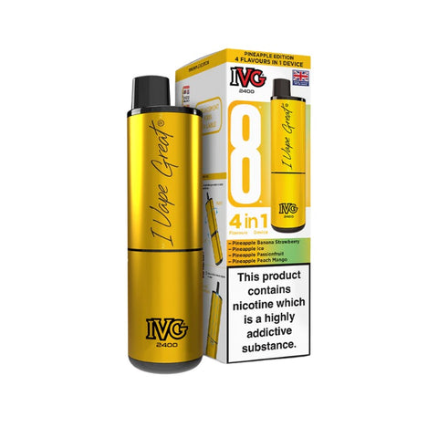 Buy cheapest online IVG 2400 Prefilled Pod Kit - Complaint June 1st (Ban Proof) Pineapple Edition (4 in 1) at lowest price in uk