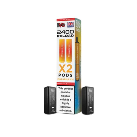 Buy cheapest online IVG 2400 2 In 1 Reload Pods 20mg - Compliant June 1st (Ban Proof) Pineapple Ice at lowest price in uk