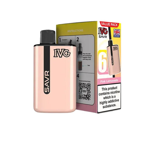 Buy cheapest online IVG SAVR 3000 Puffs Prefilled Pod Vape Kit - Complaint June 1st (Ban Proof) Pink Lemonade at lowest price in uk