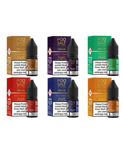 Buy cheapest online Pod Salt Origin Nic Salts 10ml-Any 10 for £15.99 at lowest price in uk