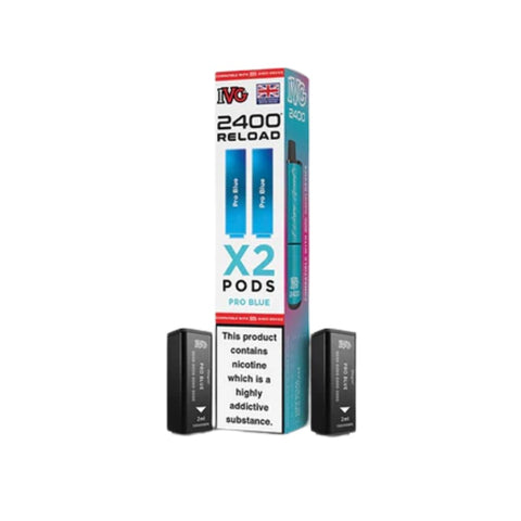 Buy cheapest online IVG 2400 2 In 1 Reload Pods 20mg - Compliant June 1st (Ban Proof) Pro Blue at lowest price in uk