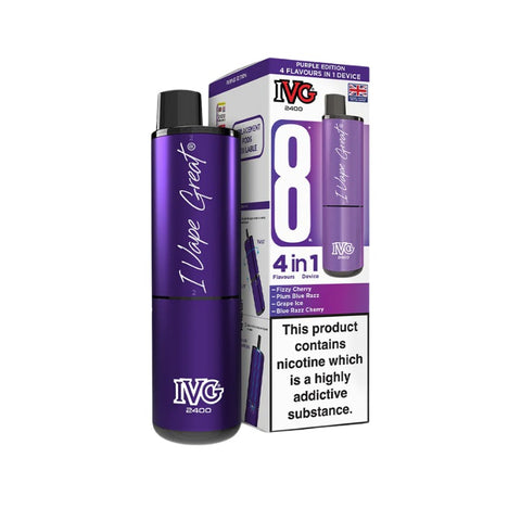 Buy cheapest online IVG 2400 Prefilled Pod Kit - Complaint June 1st (Ban Proof) Purple Edition (4 in 1) at lowest price in uk