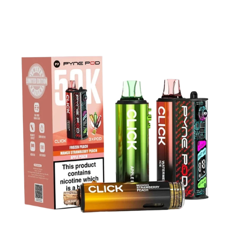 Buy cheapest online Pyne Pod Click 50000 Puffs Prefilled Vape kit Peach Edition at lowest price in uk