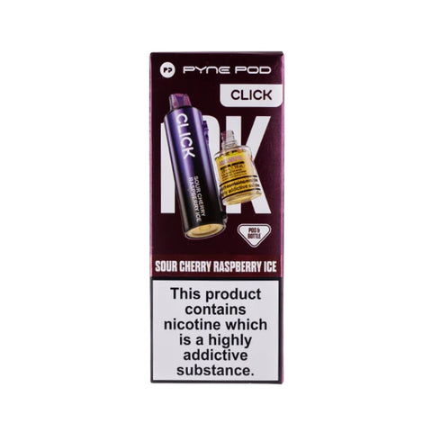 Buy cheapest online Pyne Pod Click 50000 Puffs Prefilled Pods (Ban Proof) Sour Cherry Raspberry Ice at lowest price in uk