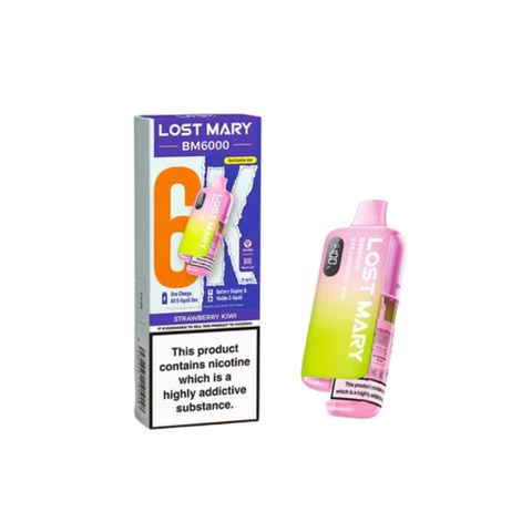 Buy cheapest online Lost Mary BM6000 Prefilled Pod Kit - Box of 5 (Ban Proof) Strawberry Kiwi at lowest price in uk