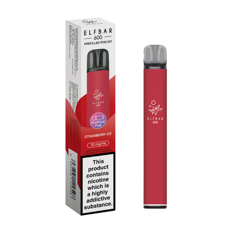 Buy cheapest online Elfbar 600 Prefilled Pod Kit - Complaint June 1st (Ban Proof) Strawberry Ice at lowest price in uk