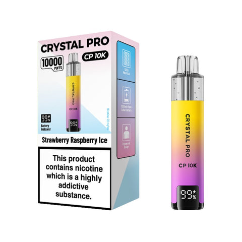 Buy cheapest online Crystal Pro CP 10000 Puffs Disposable Vape Strawberry Raspberry Ice at lowest price in uk