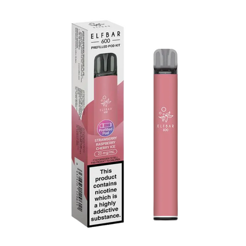 Buy cheapest online Elfbar 600 Prefilled Pod Kit - Complaint June 1st (Ban Proof) Strawberry Raspberry Cherry Ice at lowest price in uk
