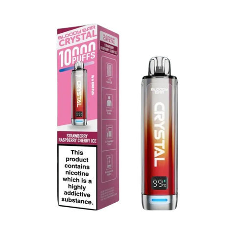 Buy cheapest online Bloody Bar Crystal 10k Vape Kit - Complaint June 1st (Ban Proof) Strawberry Raspberry Cherry Ice at lowest price in uk