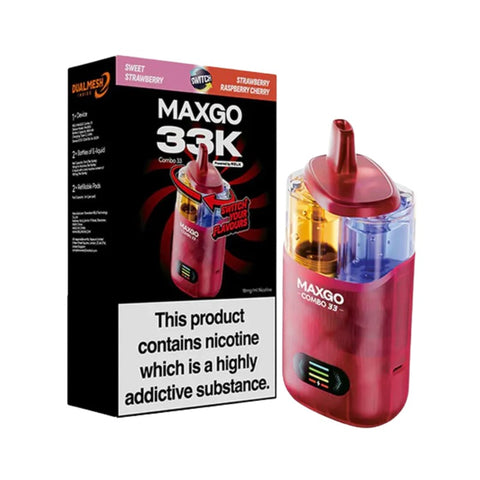 Buy cheapest online RELX Max Go 33000 Puffs Prefilled Vape kit - (Ban Proof) Sweet Strawberry Strawberry Raspberry Cherry at lowest price in uk