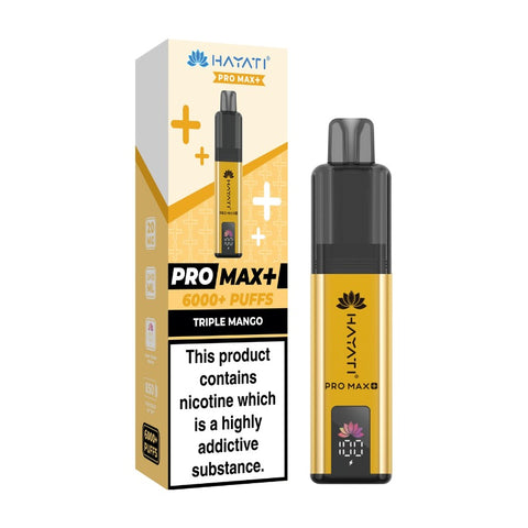 Buy cheapest online Hayati Pro Max+ 6000 Pod Kit - Pack of 5 (Ban Proof) Triple Mango at lowest price in uk
