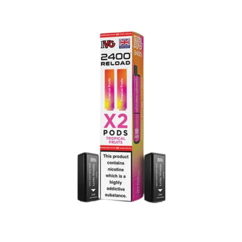 Buy cheapest online IVG 2400 2 In 1 Reload Pods 20mg - Compliant June 1st (Ban Proof) Tropical Fruits at lowest price in uk