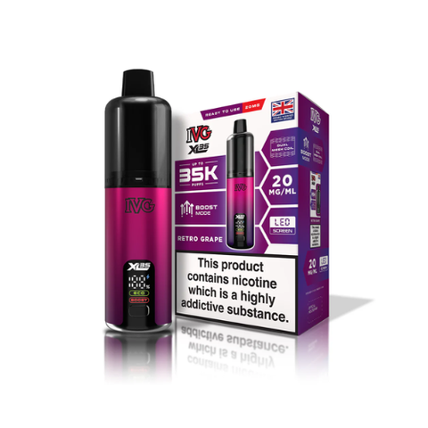Buy cheapest online IVG XL35 Prefilled Pod Kit - Upto 35000 Puffs Retro Grape at lowest price in uk
