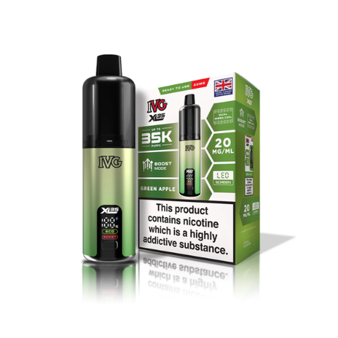 Buy cheapest online IVG XL35 Prefilled Pod Kit - Upto 35000 Puffs Green Apple at lowest price in uk