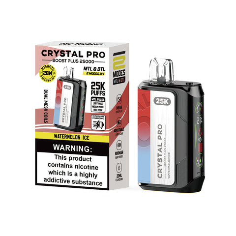 Buy cheapest online Crystal Pro Boost Plus 25k Disposable Vape Box of 5 at lowest price in uk