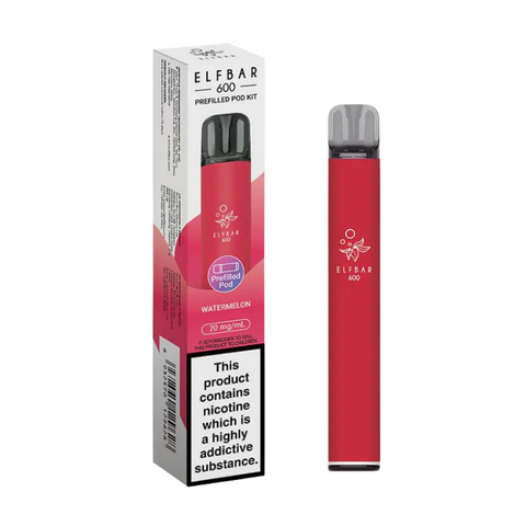 Buy cheapest online Elfbar 600 Prefilled Pod Kit - Complaint June 1st (Ban Proof) Watermelon at lowest price in uk