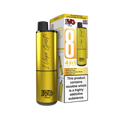 Buy cheapest online IVG 2400 Prefilled Pod Kit - Complaint June 1st (Ban Proof) Yellow Edition (4 in 1) at lowest price in uk