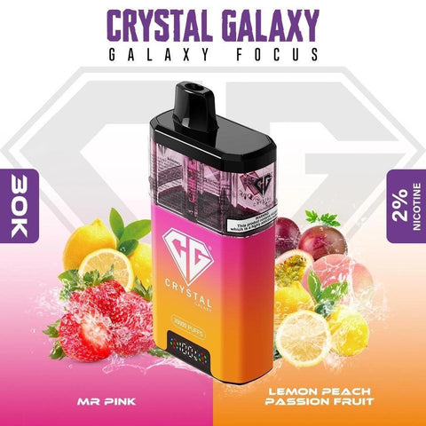 Buy cheapest online Crystal Galaxy Focus 30k Prefilled Pod Kit - Box of 5 (Ban Proof) Mr Pink Lemon Peach Passion Fruit at lowest price in uk