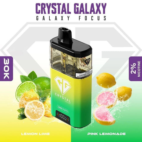 Buy cheapest online Crystal Galaxy Focus 30k Prefilled Pod Kit - Box of 5 (Ban Proof) Lemon Lime Pink Lemonade at lowest price in uk