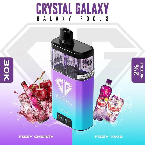 Buy cheapest online Crystal Galaxy Focus 30k Prefilled Pod Kit - Box of 5 (Ban Proof) Fizzy Cherry Fizzy Vimto at lowest price in uk