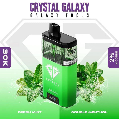 Buy cheapest online Crystal Galaxy Focus 30k Prefilled Pod Kit - Box of 5 (Ban Proof) Fresh Mint Double Menthol at lowest price in uk