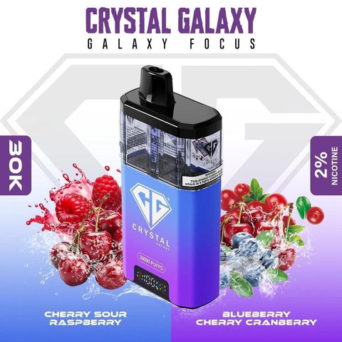 Buy cheapest online Crystal Galaxy Focus 30k Prefilled Pod Kit - Box of 5 (Ban Proof) Cherry Sour Raspberry Blueberry Cherry Cranberry at lowest price in uk