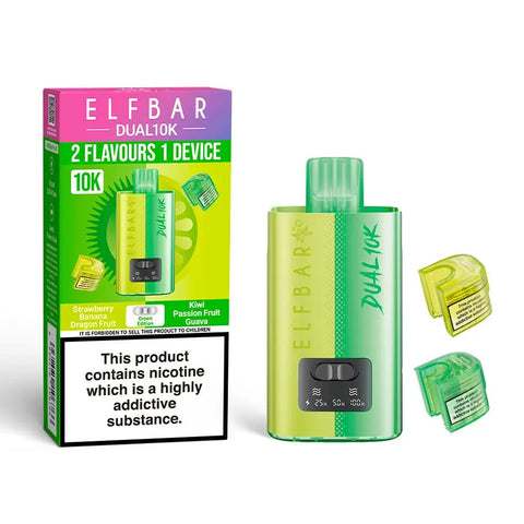 Buy cheapest online Elf Bar Dual 10K Disposable 2 in 1 Vape Green Edition at lowest price in uk
