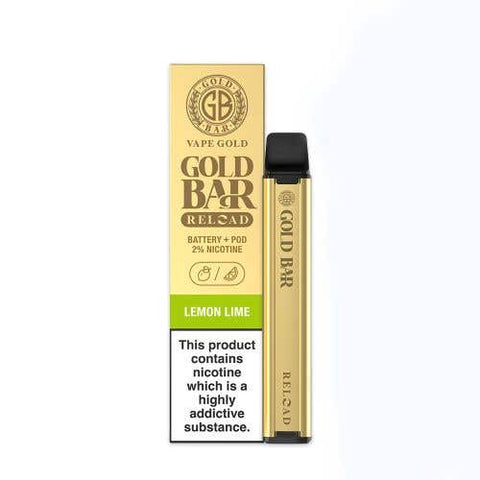 Buy cheapest online Gold Bar Reload 600 Puffs Prefilled Pod Vape Kit Lemon & Lime at lowest price in uk