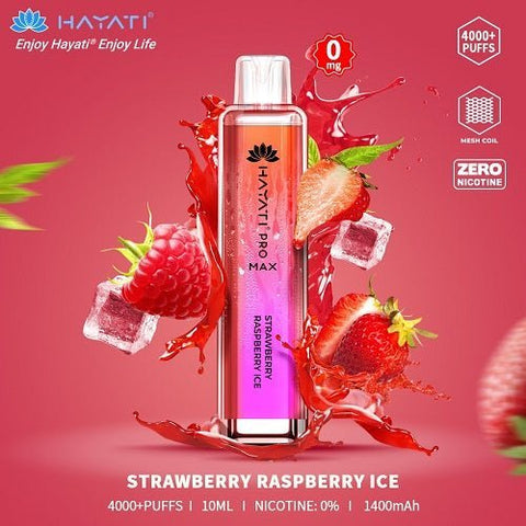 Buy cheapest online Hayati Crystal Pro Max 4000+ Disposable No Nicotine Strawberry Raspberry Ice at lowest price in uk