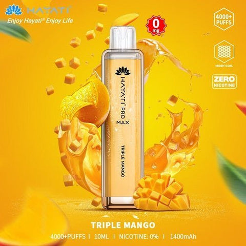 Buy cheapest online Hayati Crystal Pro Max 4000+ Disposable No Nicotine Triple Mango at lowest price in uk