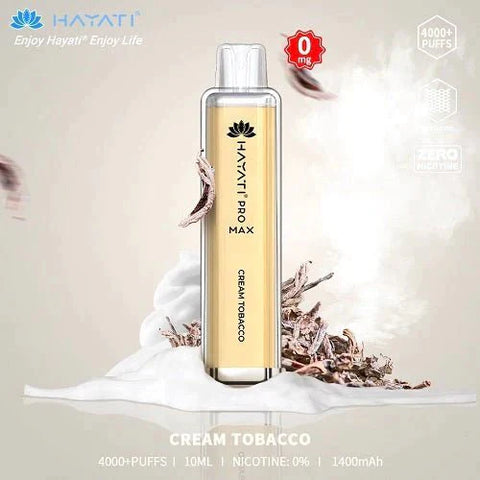Buy cheapest online Hayati Crystal Pro Max 4000+ Disposable No Nicotine Cream Tobacco at lowest price in uk