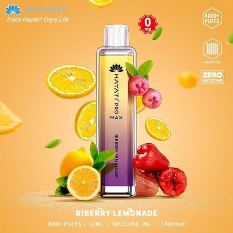 Buy cheapest online Hayati Crystal Pro Max 4000+ Disposable No Nicotine Riberry Lemonade at lowest price in uk