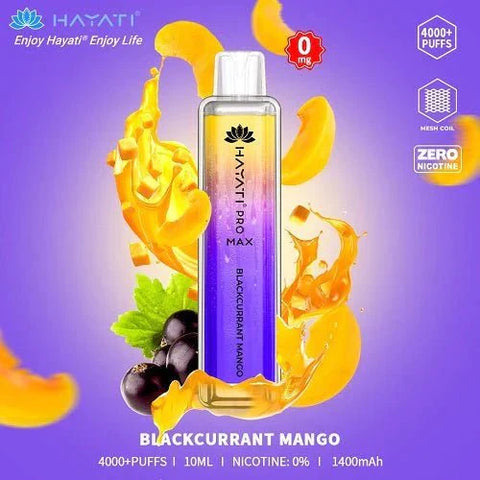 Buy cheapest online Hayati Crystal Pro Max 4000+ Disposable No Nicotine Blackcurrant Mango at lowest price in uk