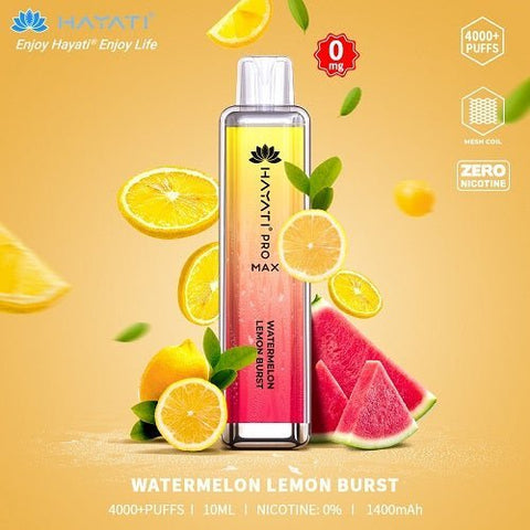 Buy cheapest online Hayati Crystal Pro Max 4000+ Disposable No Nicotine Watermelon Lemon Burst at lowest price in uk