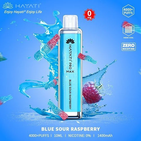 Buy cheapest online Hayati Crystal Pro Max 4000+ Disposable No Nicotine Blue Sour Raspberry at lowest price in uk