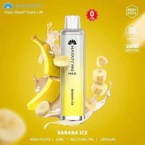 Buy cheapest online Hayati Crystal Pro Max 4000+ Disposable No Nicotine Banana Ice at lowest price in uk