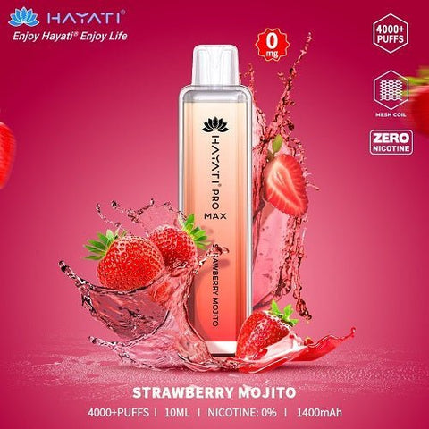 Buy cheapest online Hayati Crystal Pro Max 4000+ Disposable No Nicotine Strawberry Mojito at lowest price in uk