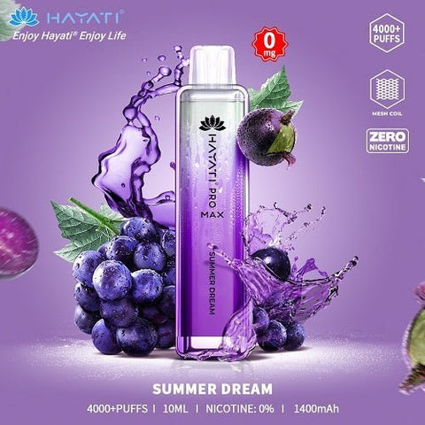 Buy cheapest online Hayati Crystal Pro Max 4000+ Disposable No Nicotine Summer Dream at lowest price in uk