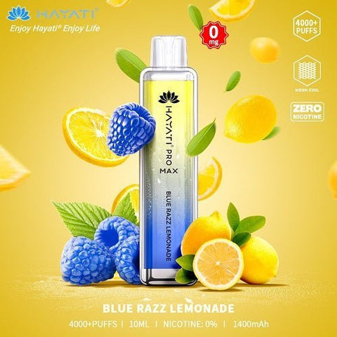 Buy cheapest online Hayati Crystal Pro Max 4000+ Disposable No Nicotine Blue Razz Lemonade at lowest price in uk