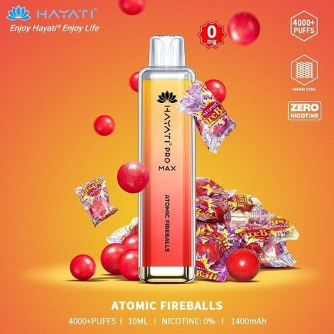 Buy cheapest online Hayati Crystal Pro Max 4000+ Disposable No Nicotine Atomic Fireballs at lowest price in uk