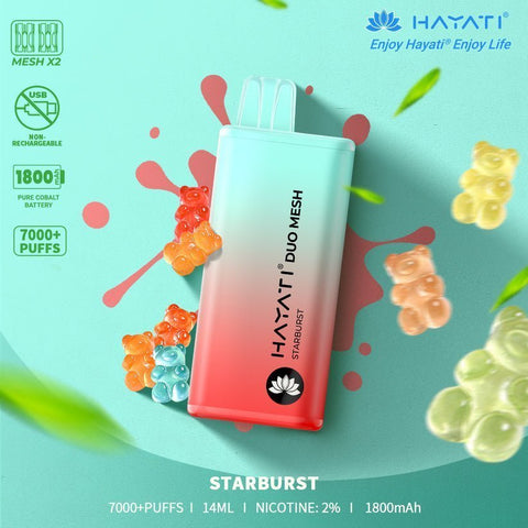 Buy cheapest online Hayati Duo Mesh 7000 Puffs Disposable Vape Bar Pod Kit at lowest price in uk